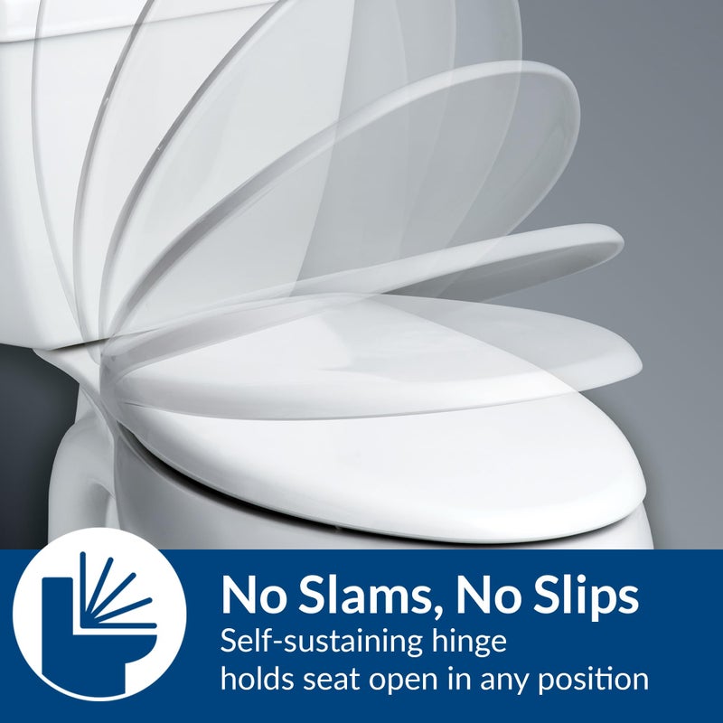 BEMIS 790TDGSL Commercial Heavy Duty Closed Front Toilet Seat with Cover, Industrial No Slam Seat with Secure Installation, Made in USA, Round, White - Image 5